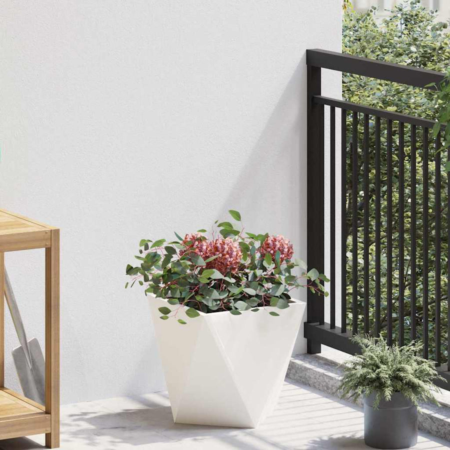 Plantenbak 2 pcs Wit 30 x 30 x 30 cm Staal
