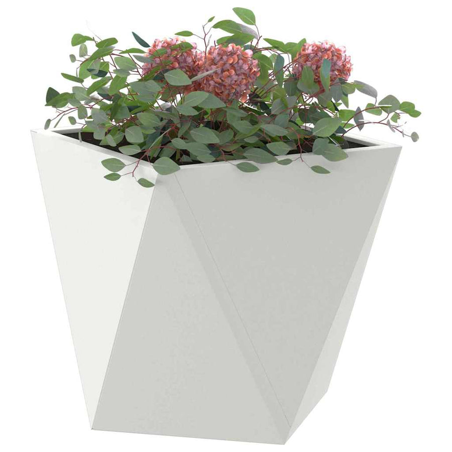 Plantenbak 2 pcs Wit 30 x 30 x 30 cm Staal