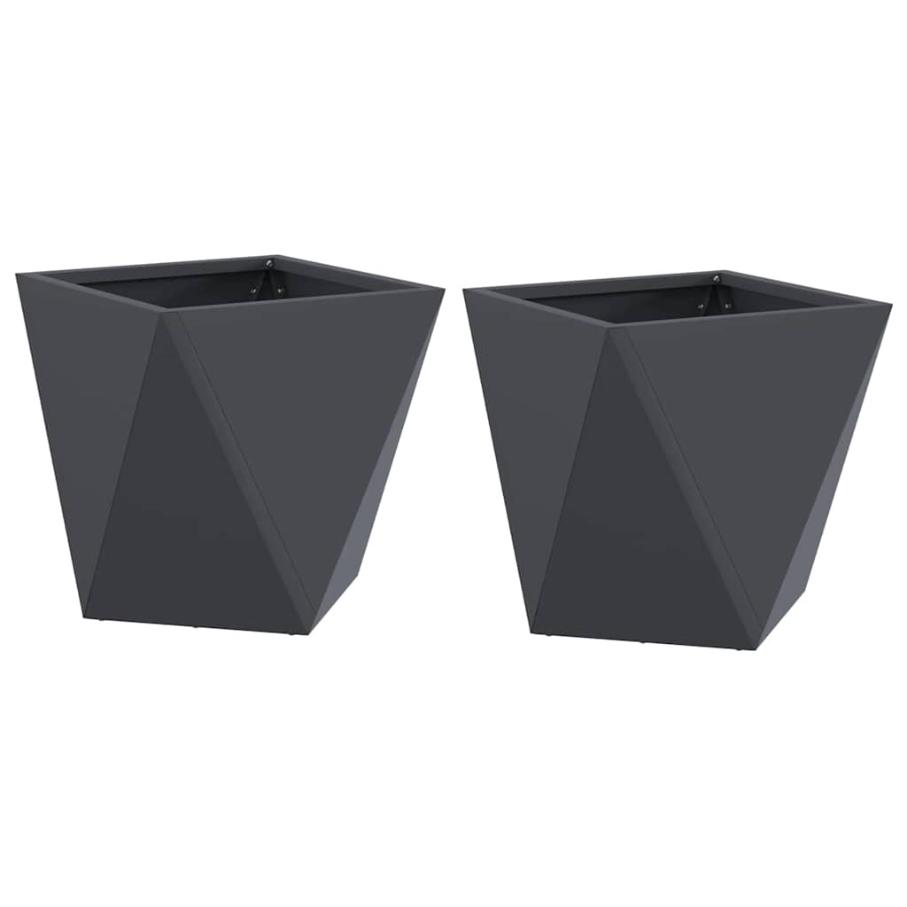 Plantenbak 2 pcs Antraciet 30 x 30 x 30 cm Staal