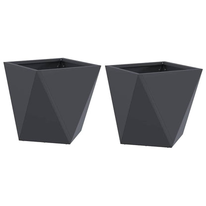 Plantenbak 2 pcs Antraciet 30 x 30 x 30 cm Staal