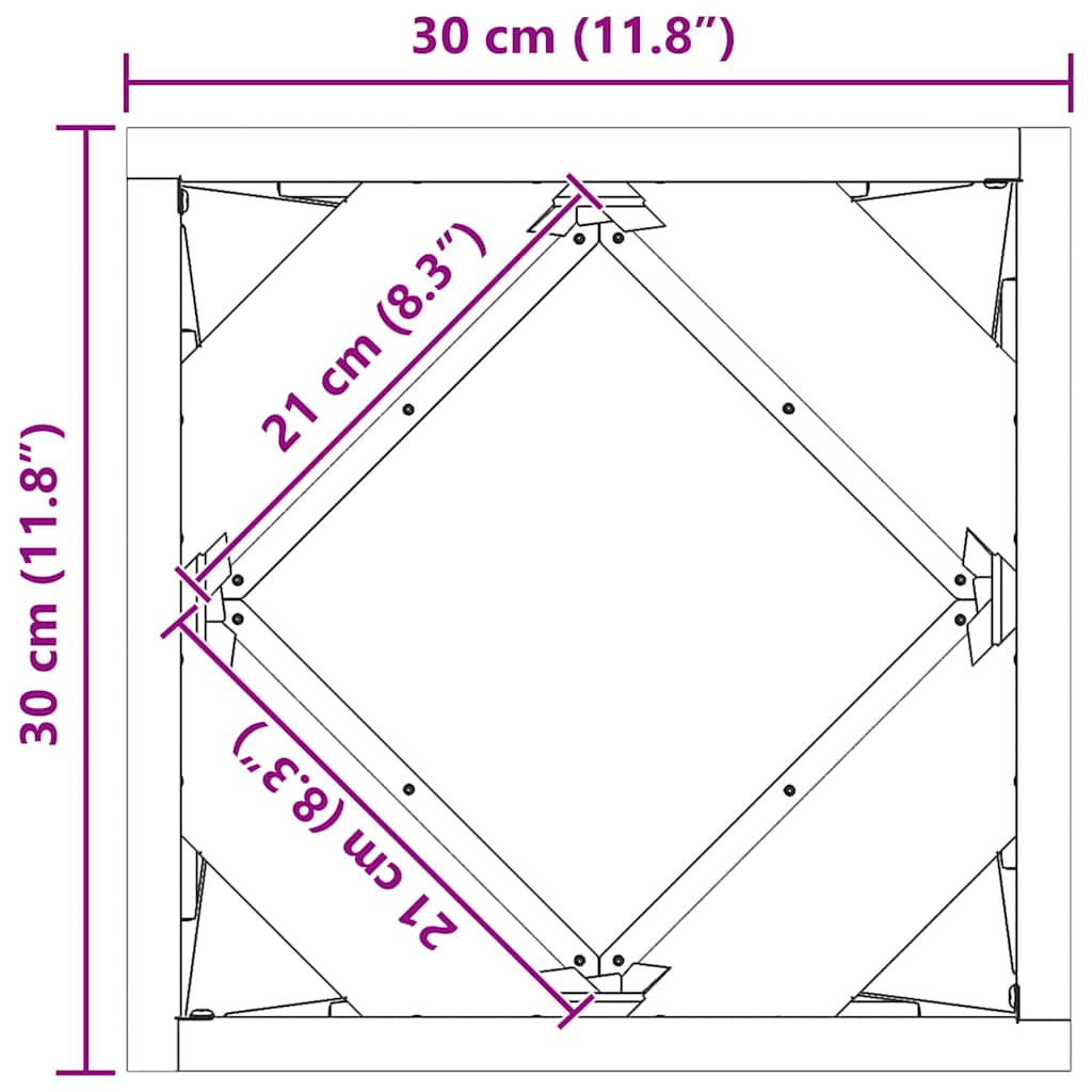 Plantenbak 2 pcs Antraciet 30 x 30 x 30 cm Staal