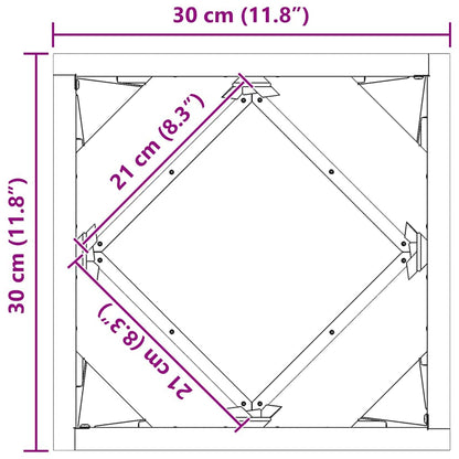 Plantenbak 2 pcs Antraciet 30 x 30 x 30 cm Staal