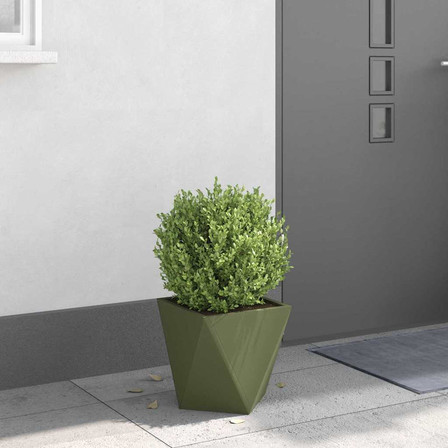 Plantenbak Olijf Groen 30 x 30 x 30 cm Staal