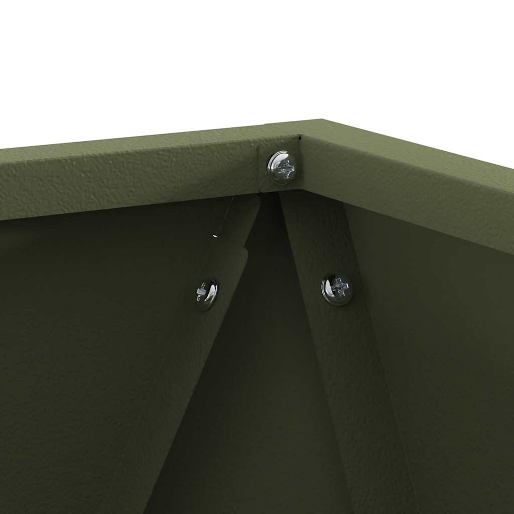 Plantenbak 2 pcs Olijf Groen 30 x 30 x 30 cm Staal