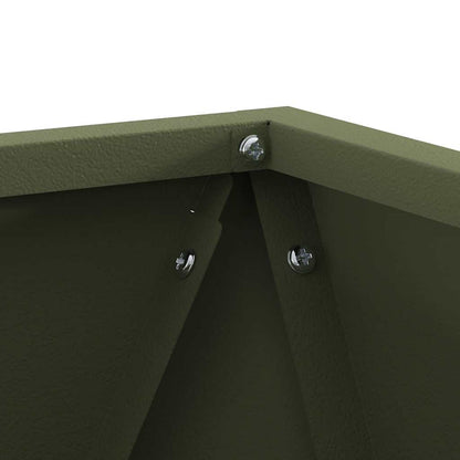 Plantenbak 2 pcs Olijf Groen 30 x 30 x 30 cm Staal