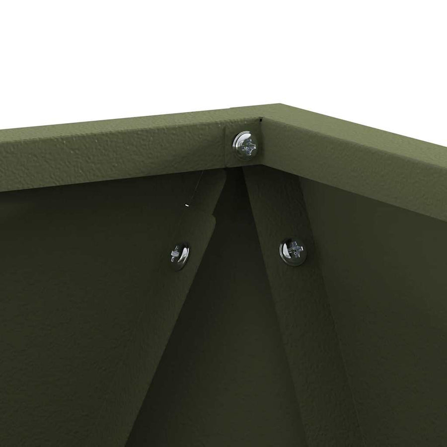 Plantenbak 2 pcs Olijf Groen 30 x 30 x 30 cm Staal