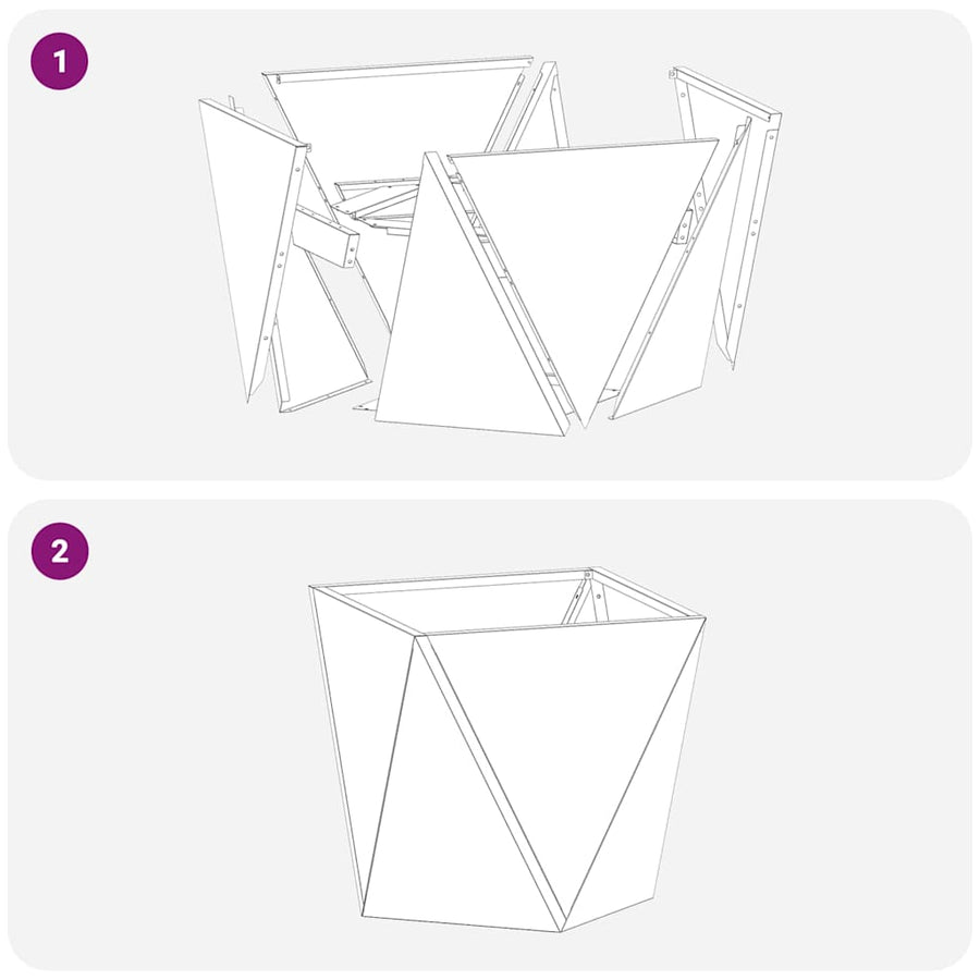 Plantenbak 2 pcs Olijf Groen 30 x 30 x 30 cm Staal