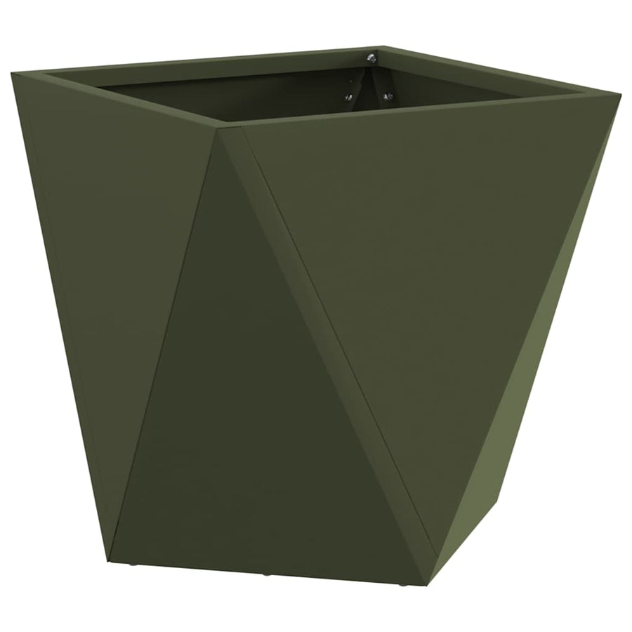 Plantenbak 2 pcs Olijf Groen 30 x 30 x 30 cm Staal