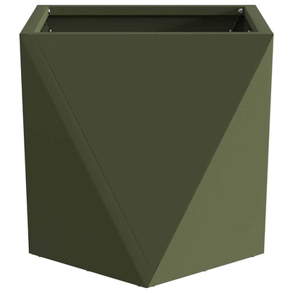 Plantenbak 2 pcs Olijf Groen 30 x 30 x 30 cm Staal