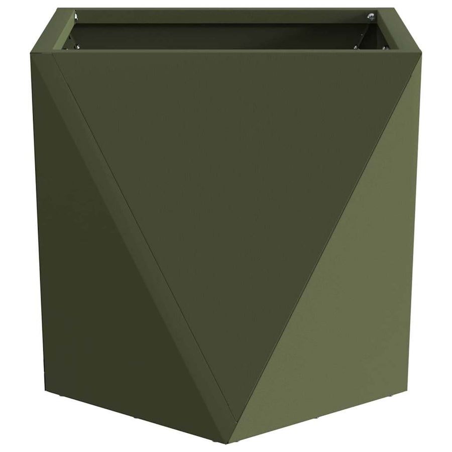 Plantenbak 2 pcs Olijf Groen 30 x 30 x 30 cm Staal