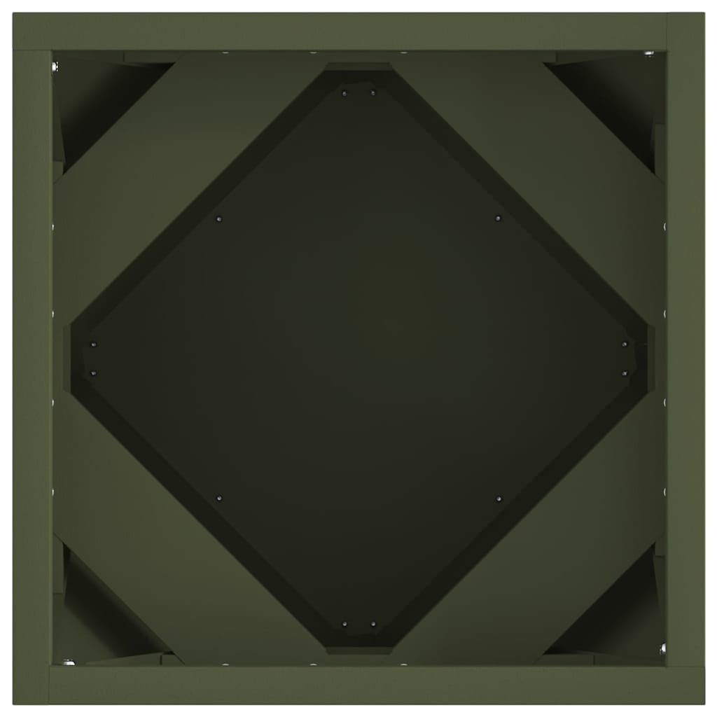 Plantenbak 2 pcs Olijf Groen 30 x 30 x 30 cm Staal