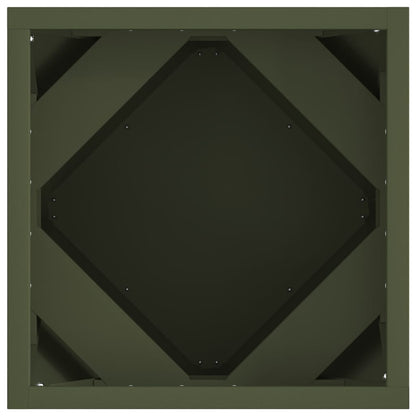Plantenbak 2 pcs Olijf Groen 30 x 30 x 30 cm Staal