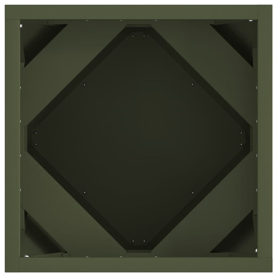 Plantenbak 2 pcs Olijf Groen 30 x 30 x 30 cm Staal