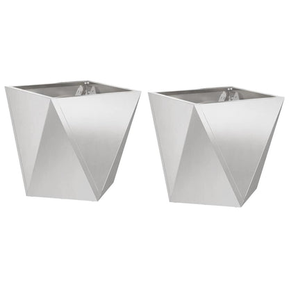 Plantenbak 2 pcs Zilver 30 x 30 x 30 cm Roestvrij staal