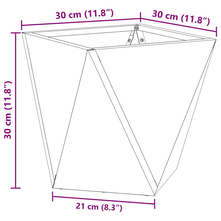 Plantenbak Zilver 30 x 30 x 30 cm Gegalvaniseerd staal