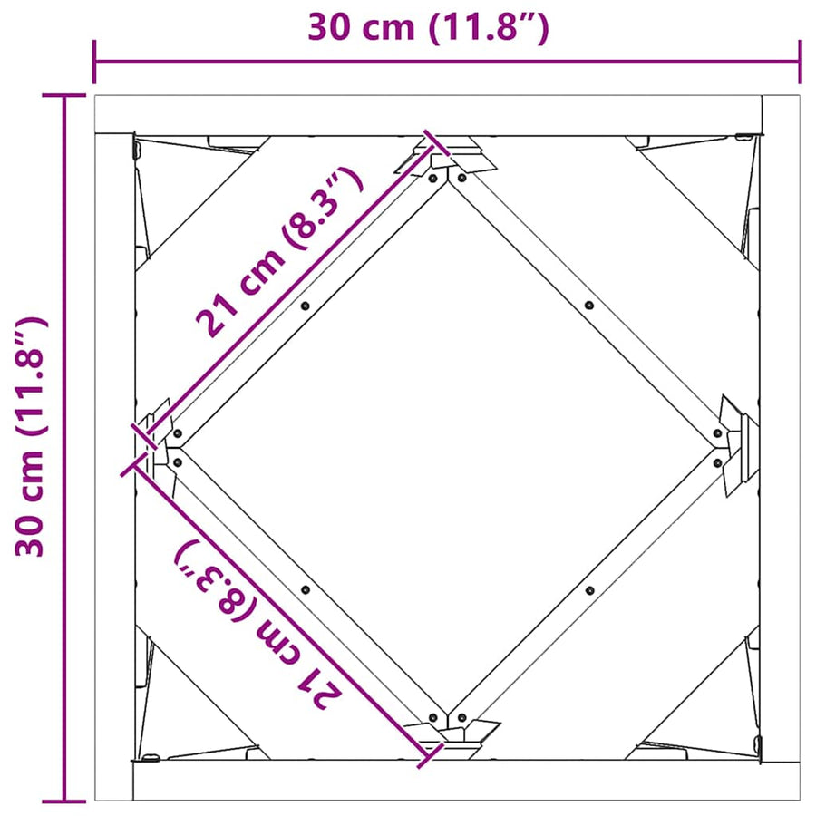Plantenbak Zilver 30 x 30 x 30 cm Gegalvaniseerd staal