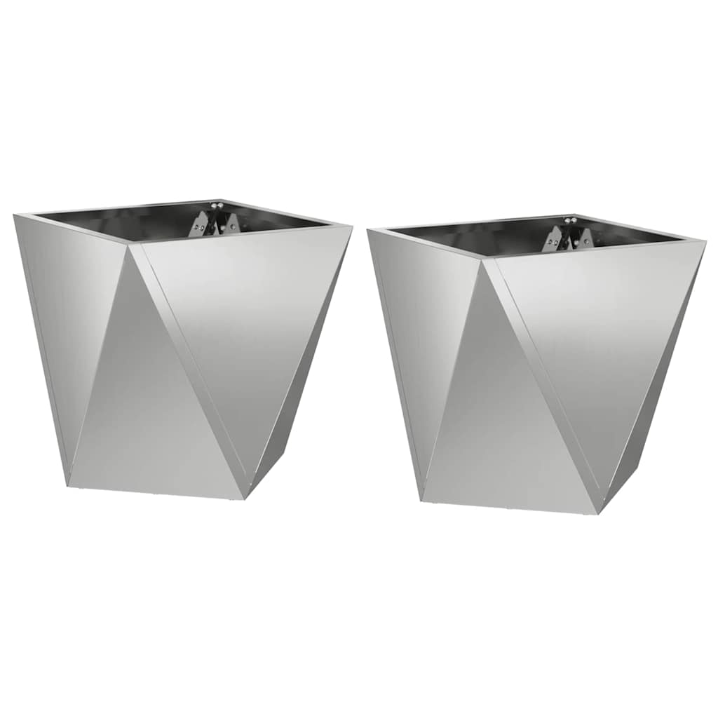 Plantenbak 2 pcs Zilver 30 x 30 x 30 cm Gegalvaniseerd staal