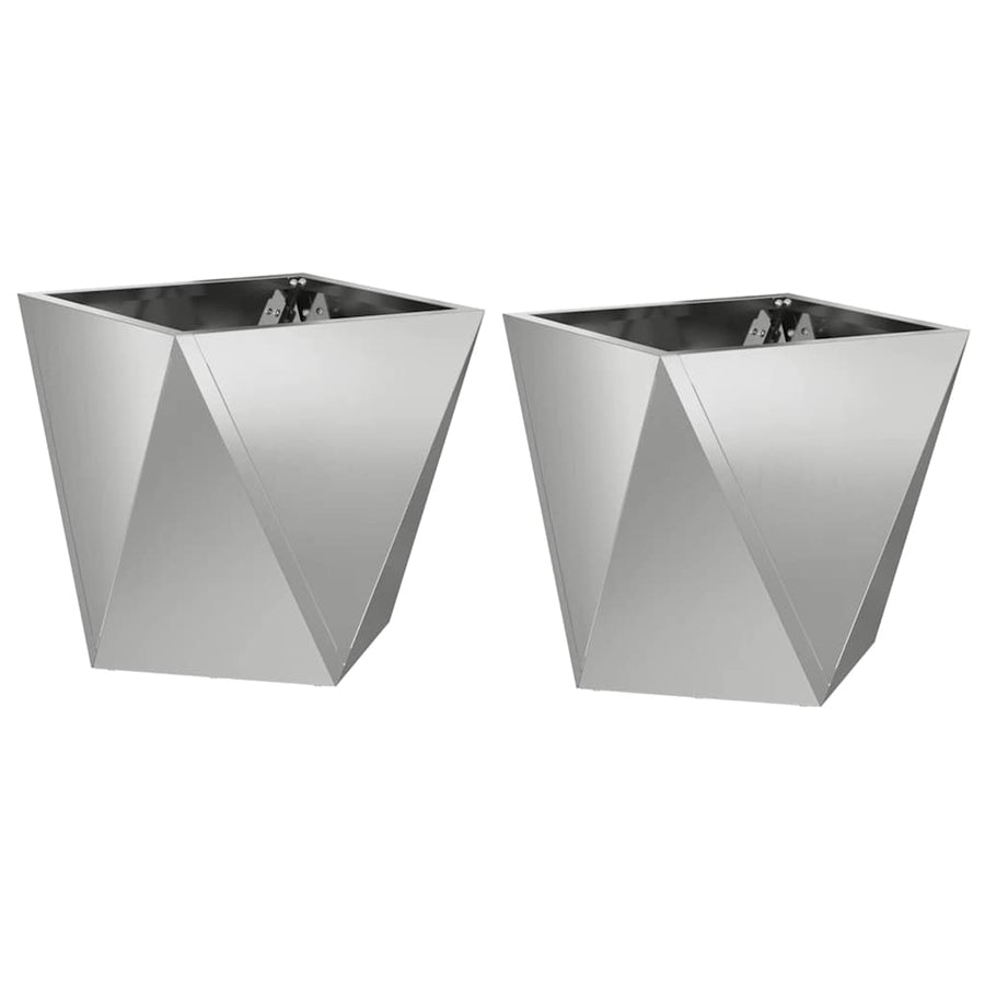 Plantenbak 2 pcs Zilver 30 x 30 x 30 cm Gegalvaniseerd staal