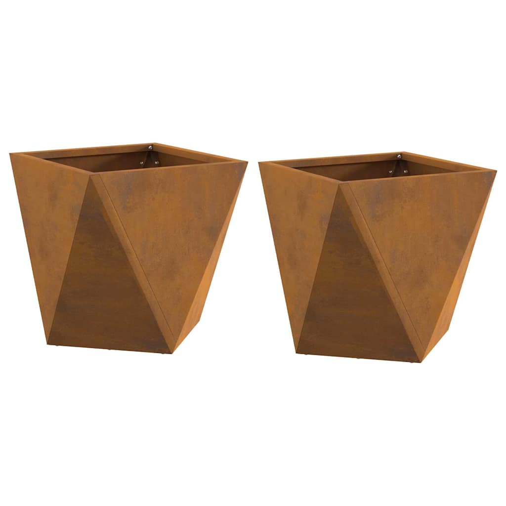 Plantenbak 2 pcs Roestig 30 x 30 x 30 cm Cortenstaal