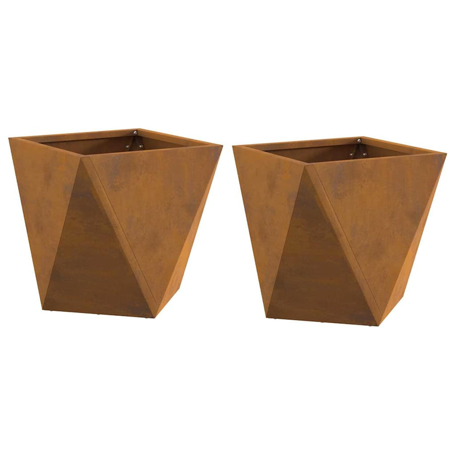 Plantenbak 2 pcs Roestig 30 x 30 x 30 cm Cortenstaal