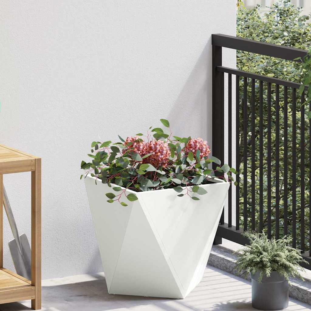 Plantenbak Wit 40 x 40 x 40 cm Staal