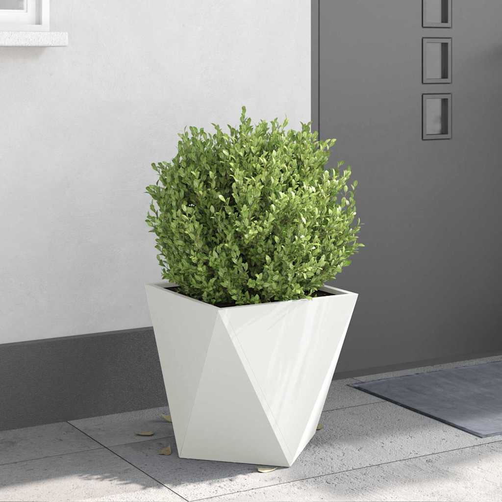 Plantenbak 2 pcs Wit 40 x 40 x 40 cm Staal