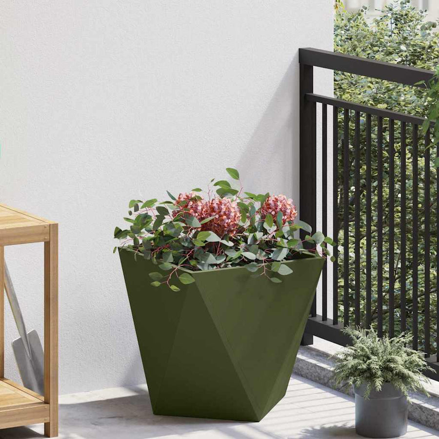Plantenbak Olijf Groen 40 x 40 x 40 cm Staal