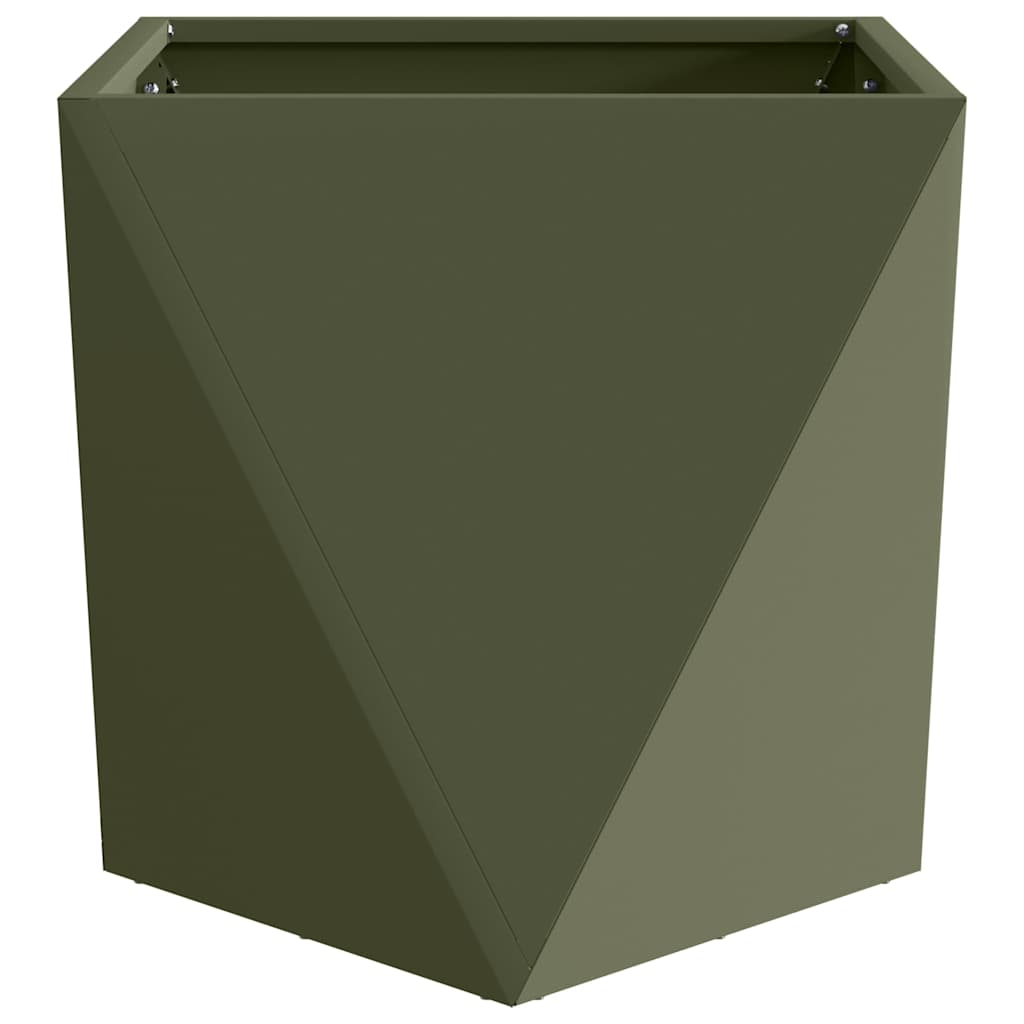 Plantenbak Olijf Groen 40 x 40 x 40 cm Staal