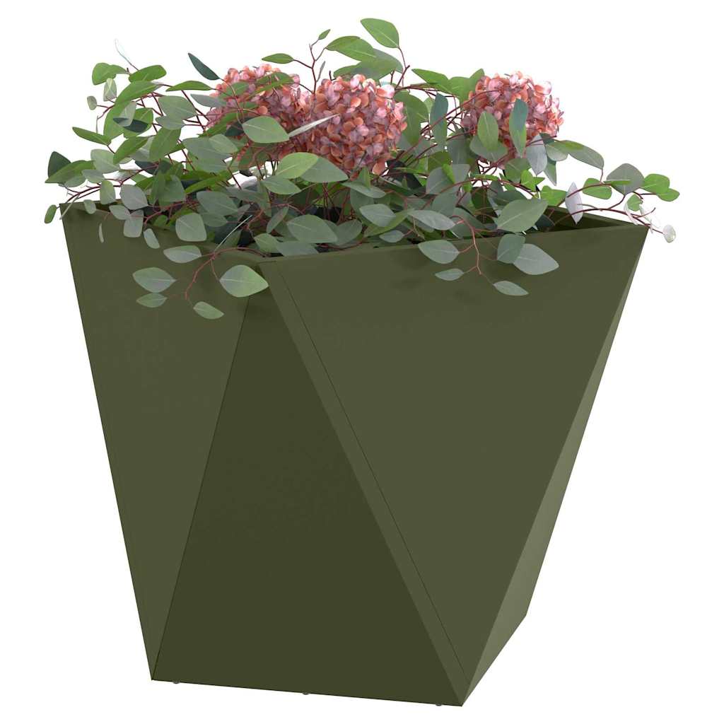 Plantenbak Olijf Groen 40 x 40 x 40 cm Staal