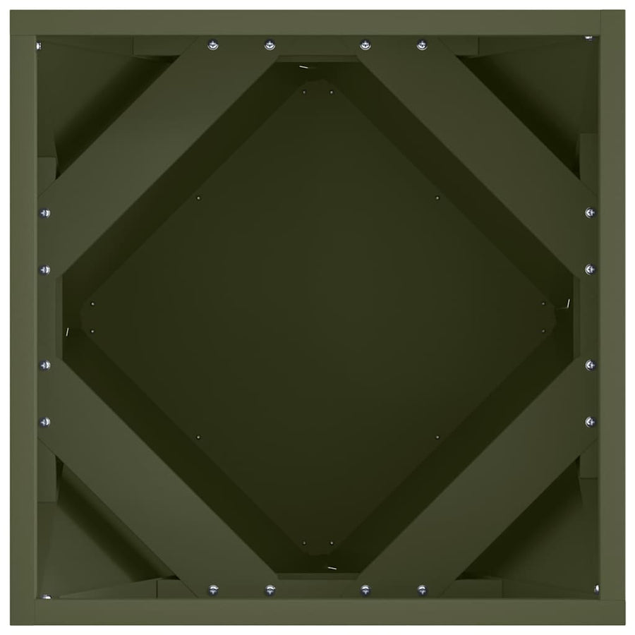 Plantenbak Olijf Groen 40 x 40 x 40 cm Staal
