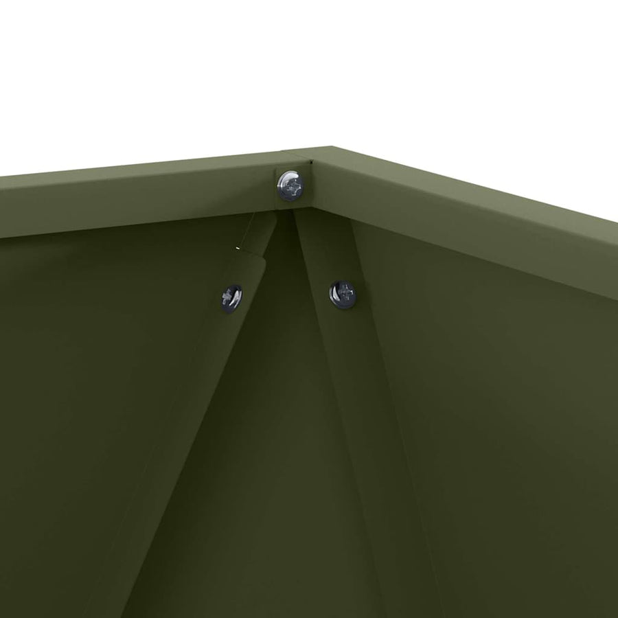 Plantenbak 2 pcs Olijf Groen 40 x 40 x 40 cm Staal
