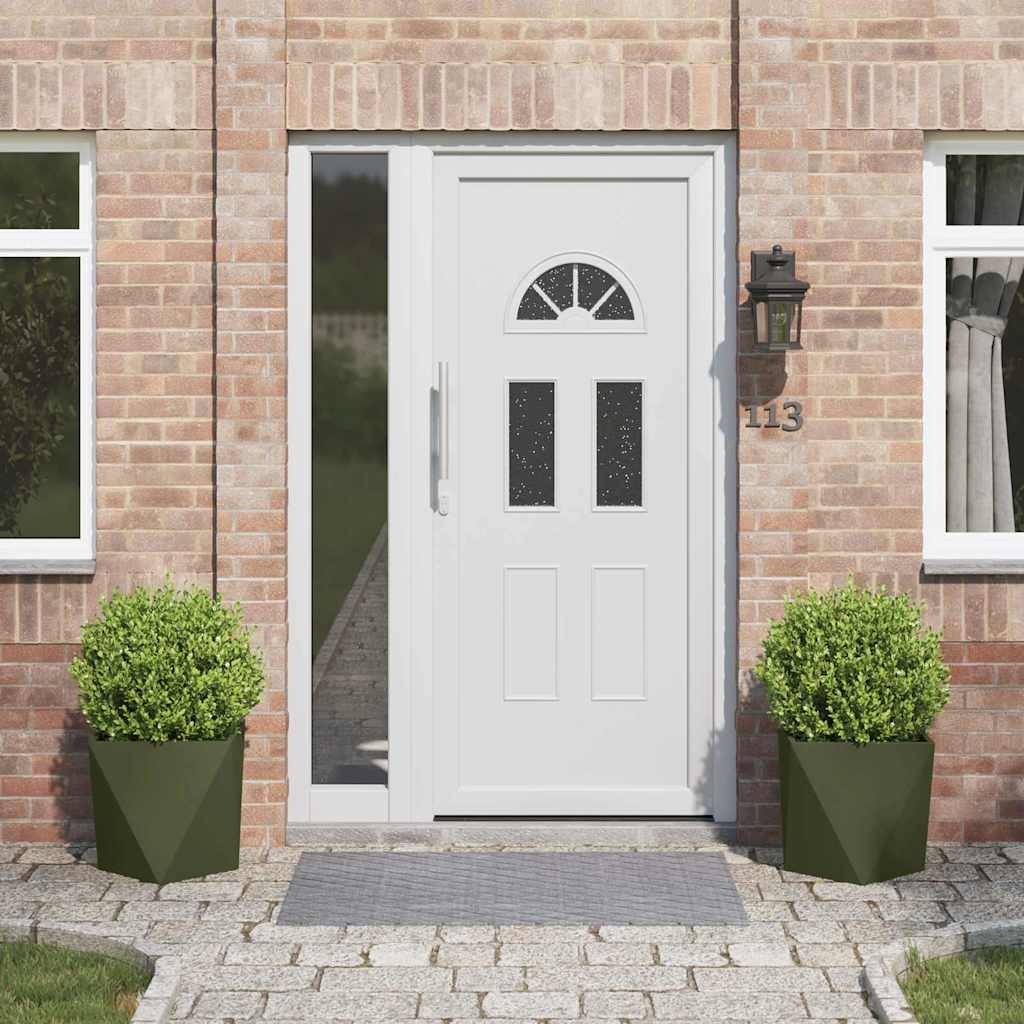 Plantenbak 2 pcs Olijf Groen 40 x 40 x 40 cm Staal