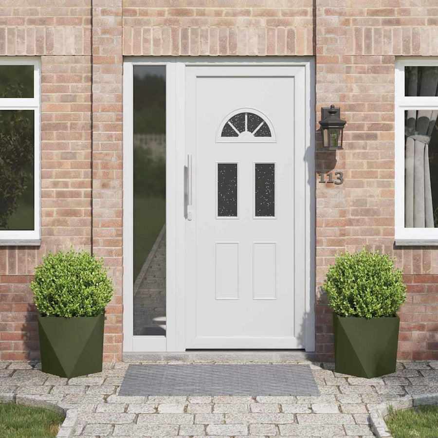 Plantenbak 2 pcs Olijf Groen 40 x 40 x 40 cm Staal
