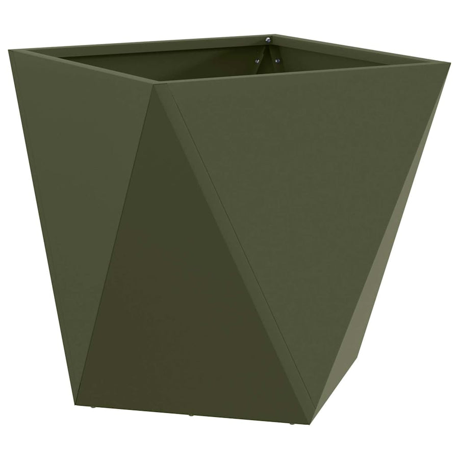 Plantenbak 2 pcs Olijf Groen 40 x 40 x 40 cm Staal