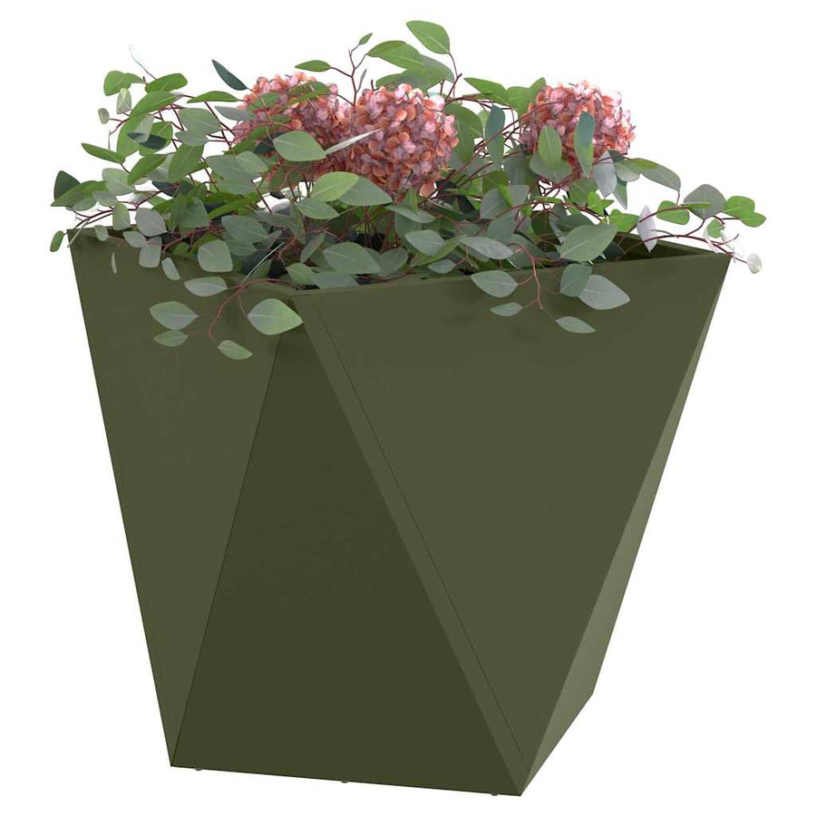 Plantenbak 2 pcs Olijf Groen 40 x 40 x 40 cm Staal