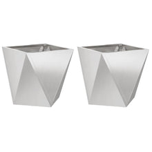 Plantenbak 2 pcs Zilver 40 x 40 x 40 cm Roestvrij staal