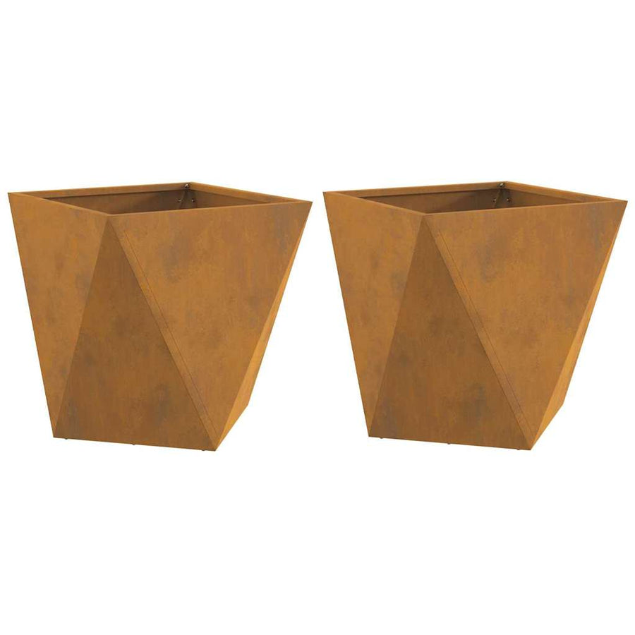 Plantenbak 2 pcs Roestig 40 x 40 x 40 cm Cortenstaal