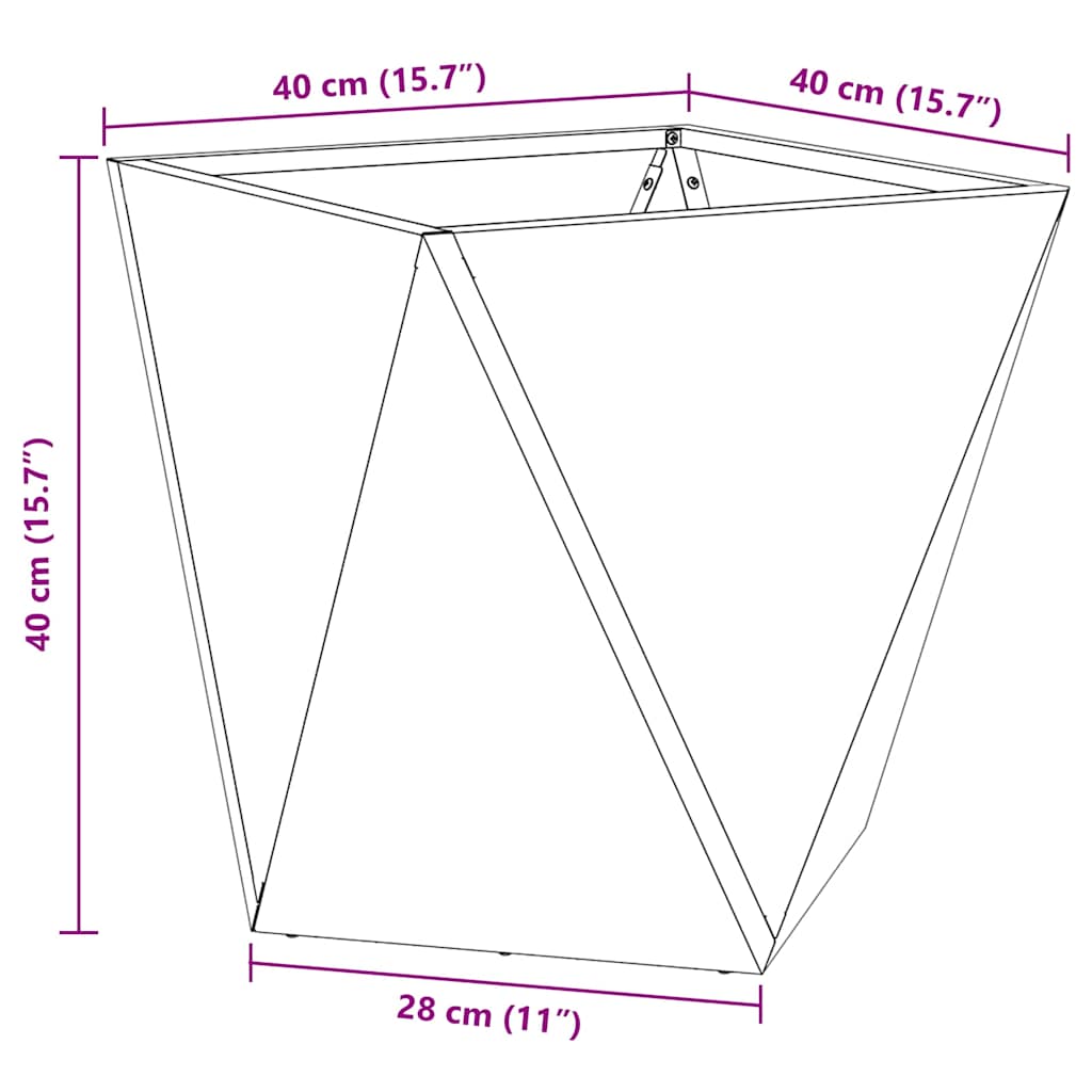 Plantenbak 2 pcs Roestig 40 x 40 x 40 cm Cortenstaal