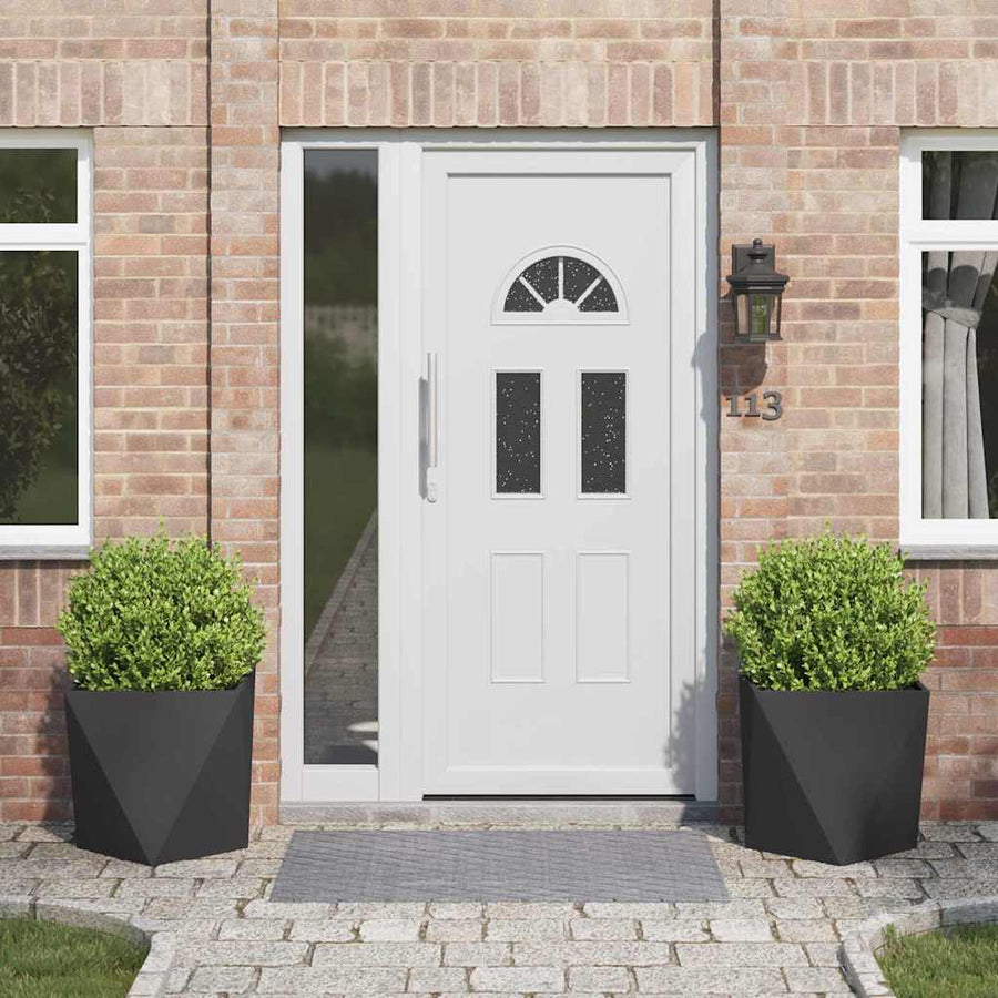 Plantenbak 2 pcs Zwart 50 x 50 x 50 cm Staal