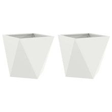 Plantenbak 2 pcs Wit 50 x 50 x 50 cm Staal