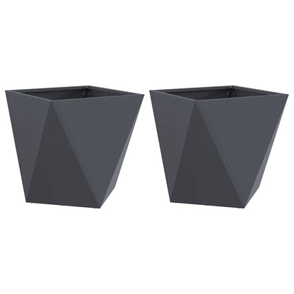 Plantenbak 2 pcs Antraciet 50 x 50 x 50 cm Staal