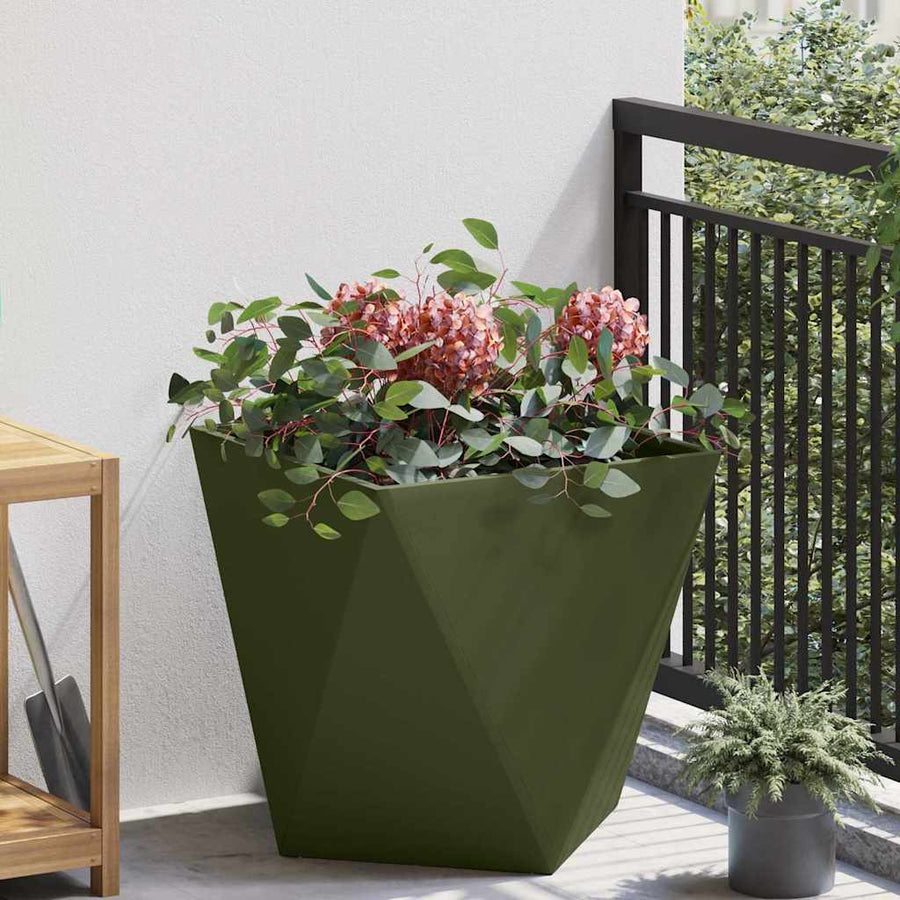 Plantenbak Olijf Groen 50 x 50 x 50 cm Staal