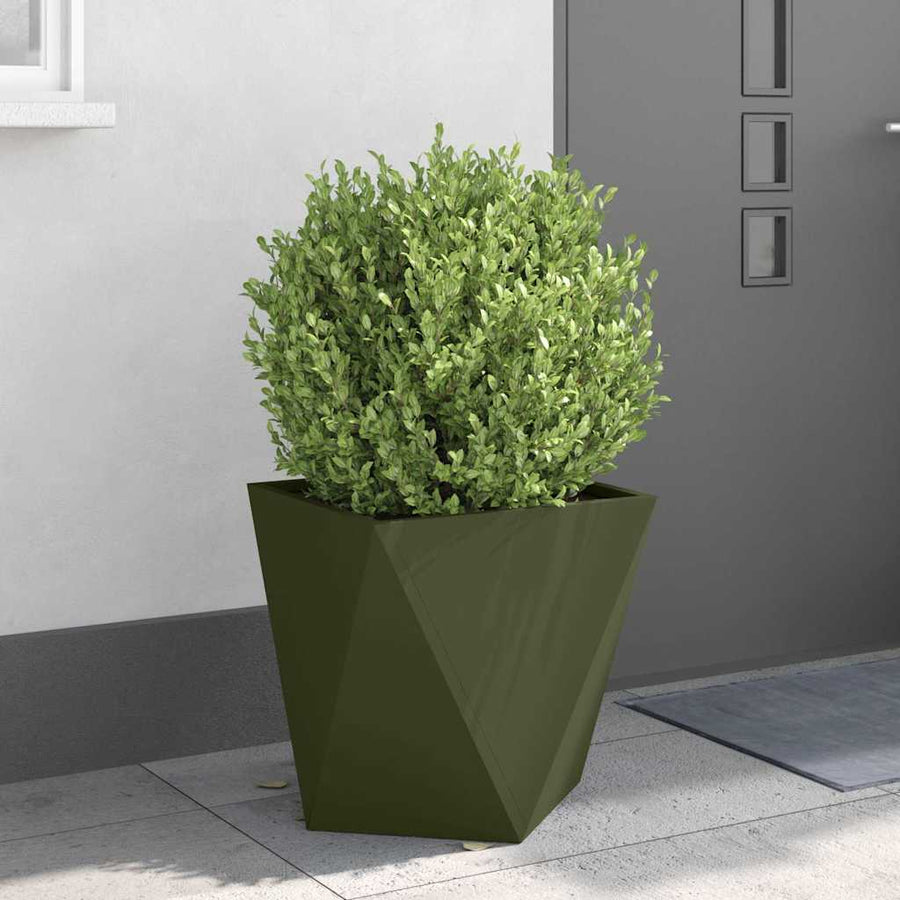 Plantenbak Olijf Groen 50 x 50 x 50 cm Staal