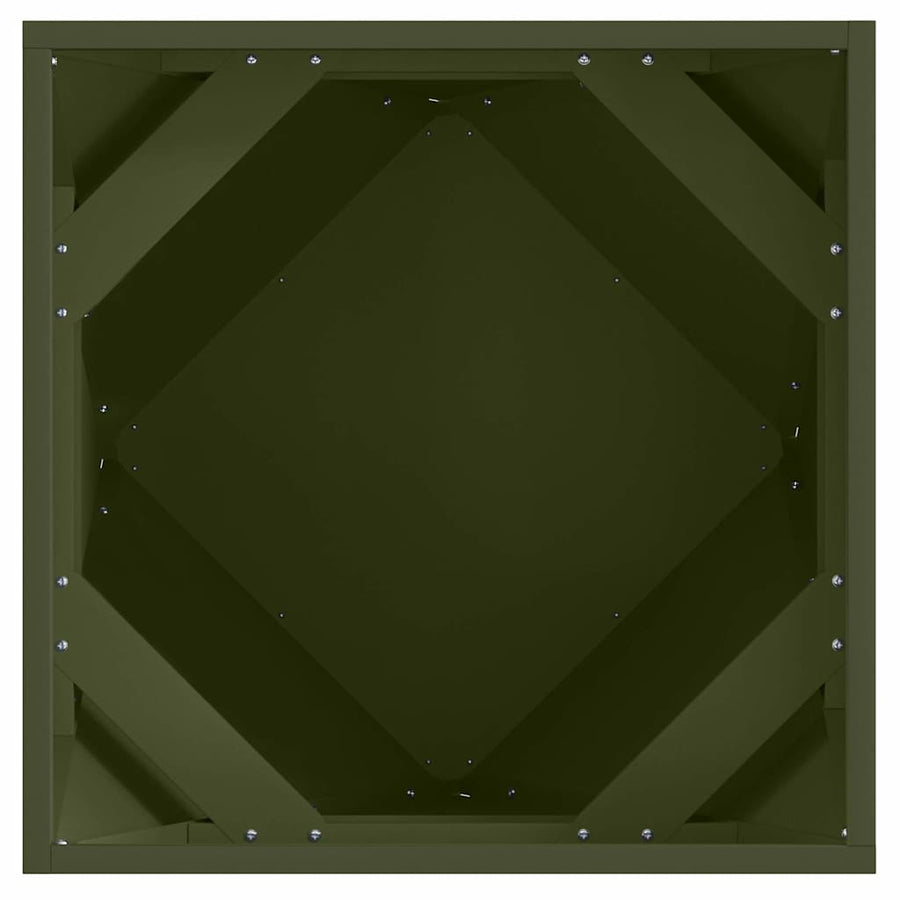 Plantenbak Olijf Groen 50 x 50 x 50 cm Staal