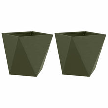Plantenbak 2 pcs Olijf Groen 50 x 50 x 50 cm Staal