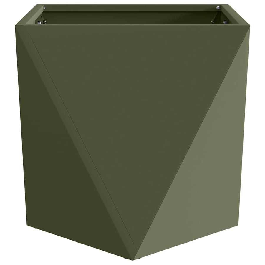 Plantenbak 2 pcs Olijf Groen 50 x 50 x 50 cm Staal
