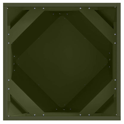 Plantenbak 2 pcs Olijf Groen 50 x 50 x 50 cm Staal