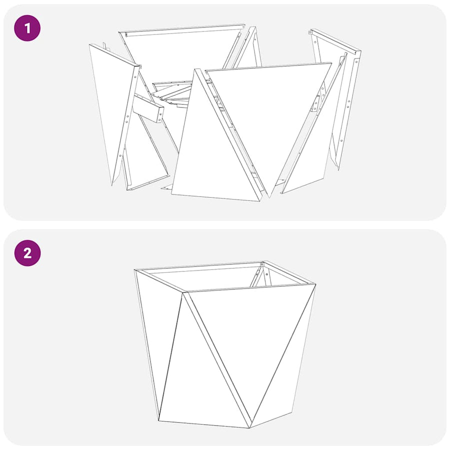 Plantenbak 2 pcs Zilver 50 x 50 x 50 cm Roestvrij staal