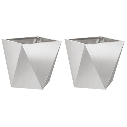 Plantenbak 2 pcs Zilver 50 x 50 x 50 cm Roestvrij staal