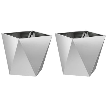 Plantenbak 2 pcs Zilver 50 x 50 x 50 cm Gegalvaniseerd staal